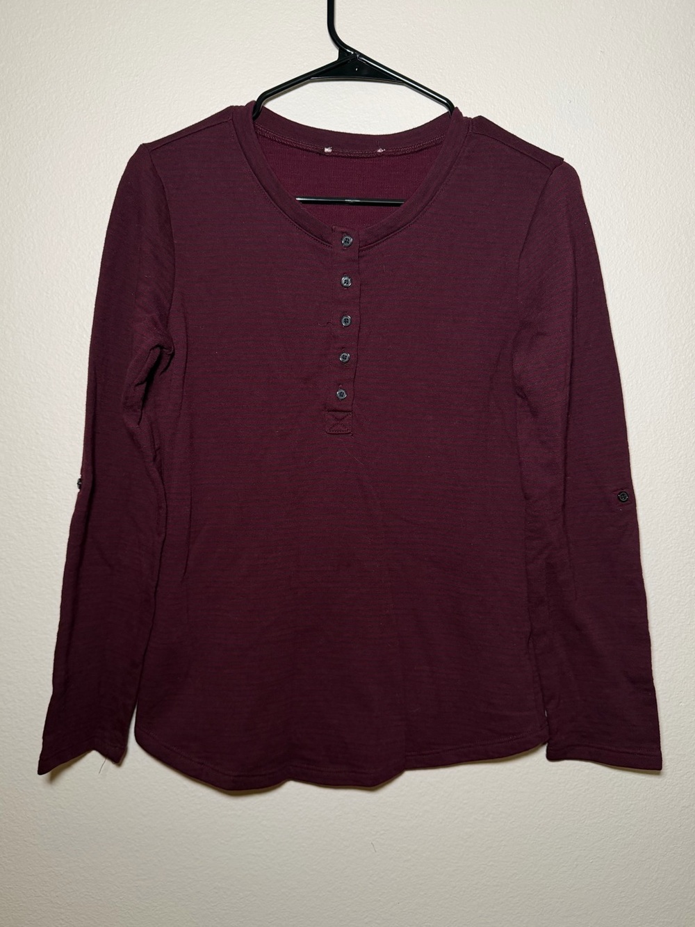 One Jeanswear Group Striped Comfy Henley Style Ariel Long Sleeve Top Small